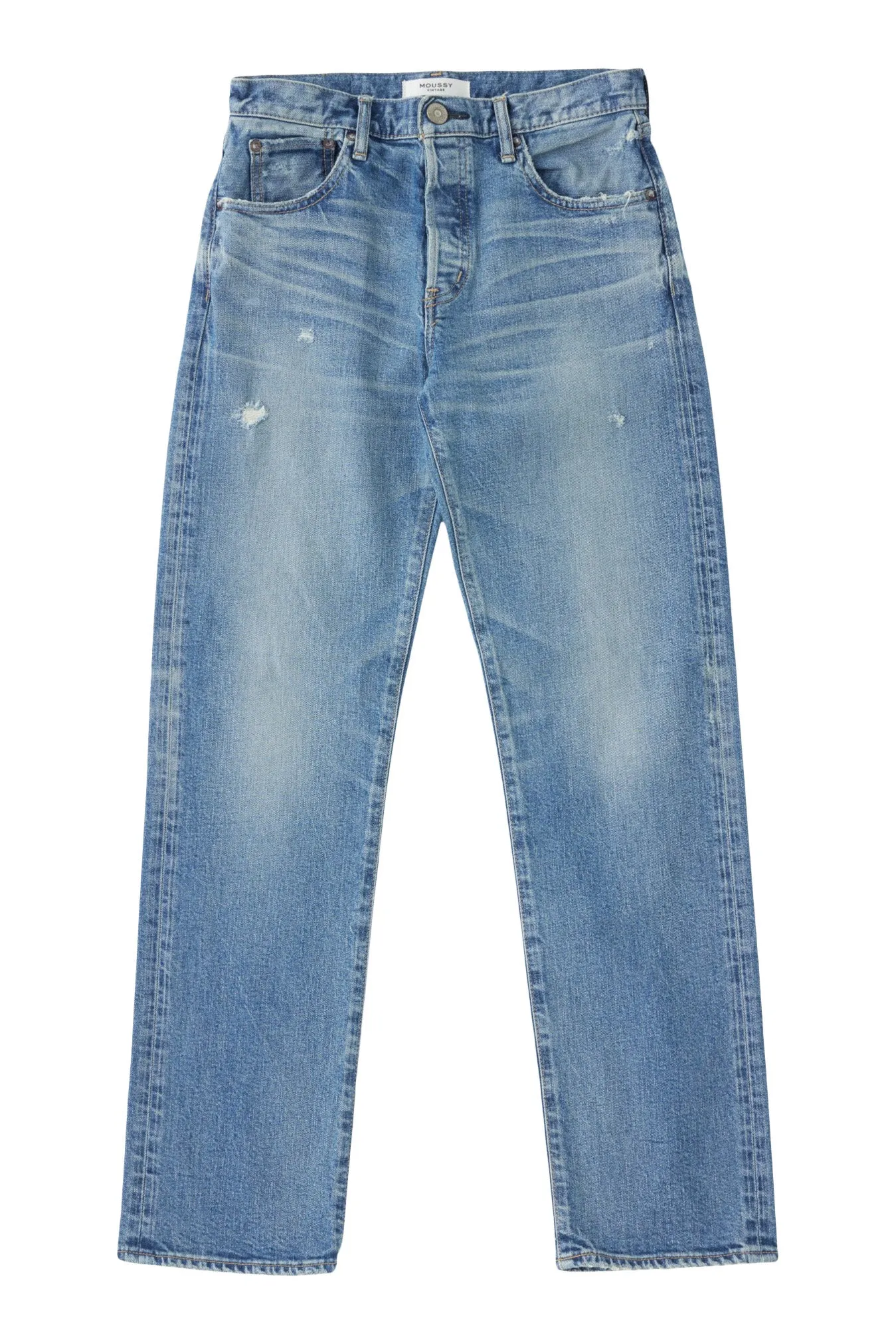 Moussy Denim Bradenton Straight Jeans in Blue