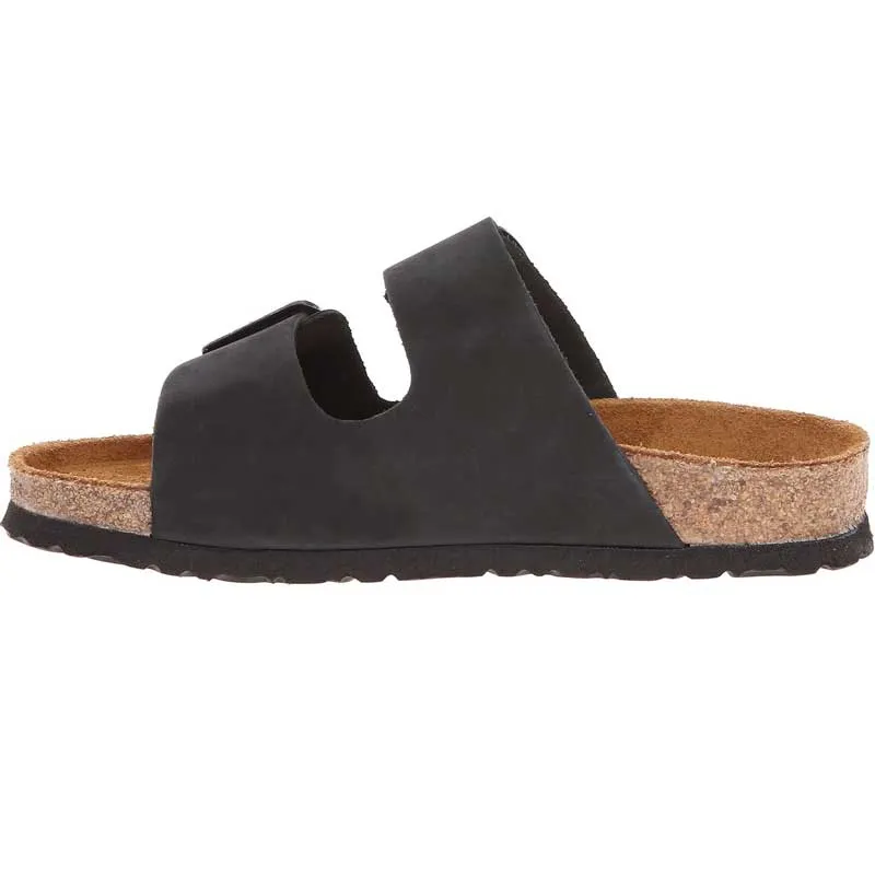 Naot Womens Santa Barbara Two Strap Sandal- Black Nubuck