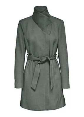 Only High Neck Belted Coat