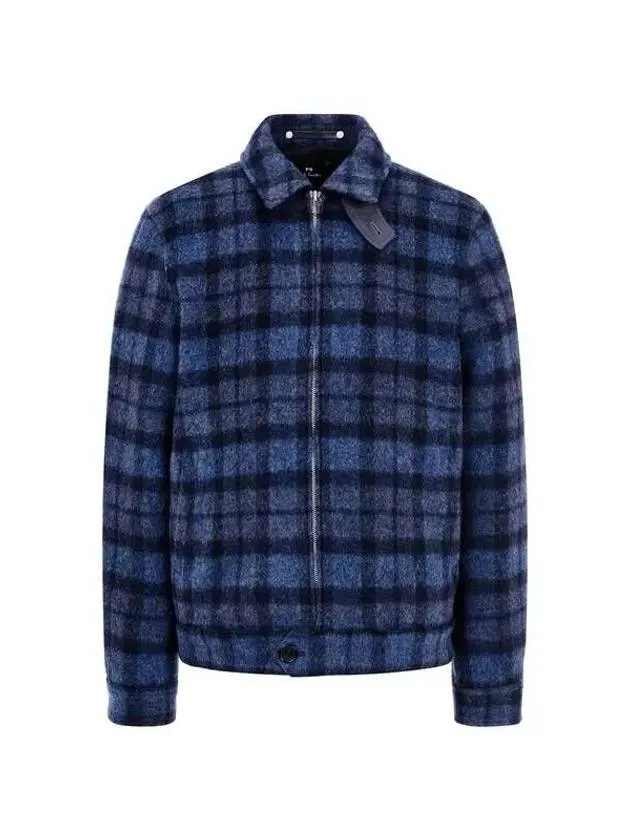 Overseas Station Season Big Chance 8 18 PS Hairy Check Zip up Jacket Light Navy 270723