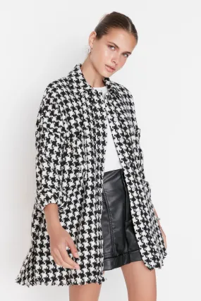 Oversize Patterned Slim Jacket Coat