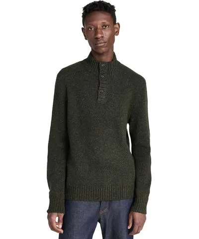 Polo Ralph Lauren Donegal Button Neck Sweater Green Multi L