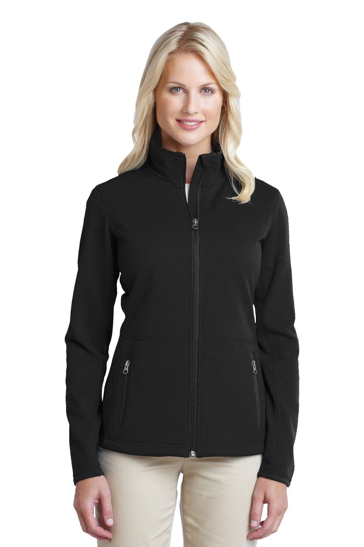 Port Authority Ladies Pique Fleece Jacket L222 Black