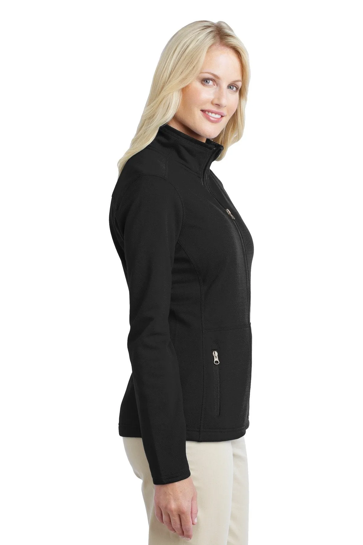 Port Authority Ladies Pique Fleece Jacket L222 Black