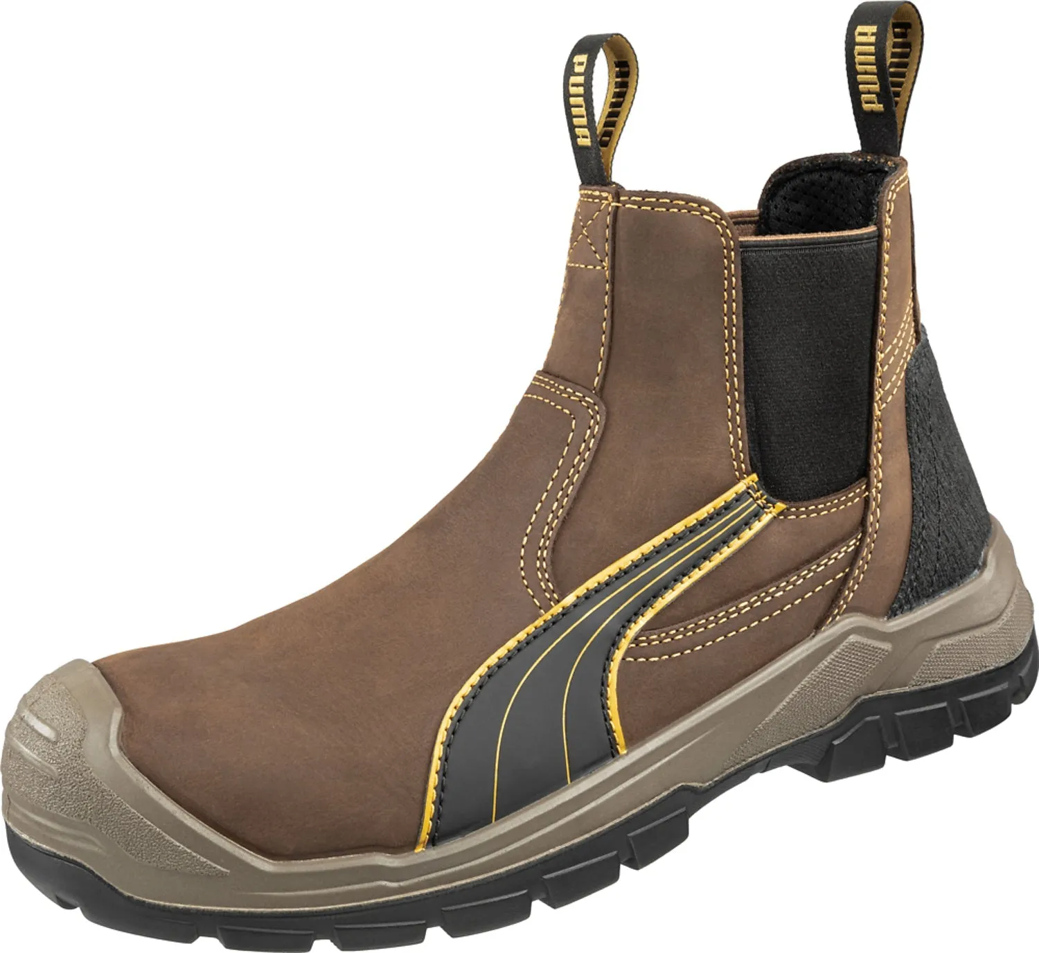 Puma Safety Mens Tanami Soft Toe Mid EH WP Brown Leather Work Boots