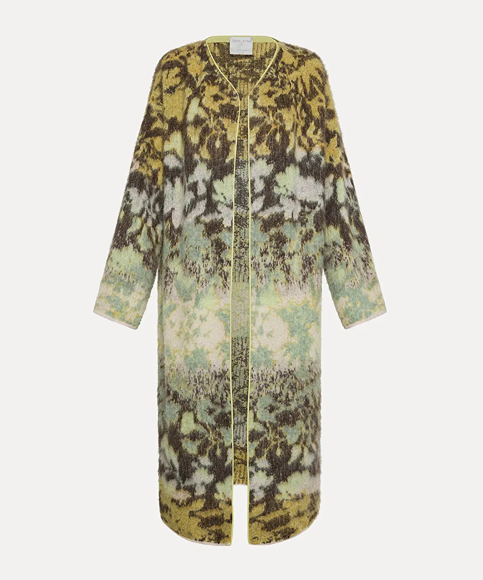 "bloom mist" jacquard coat