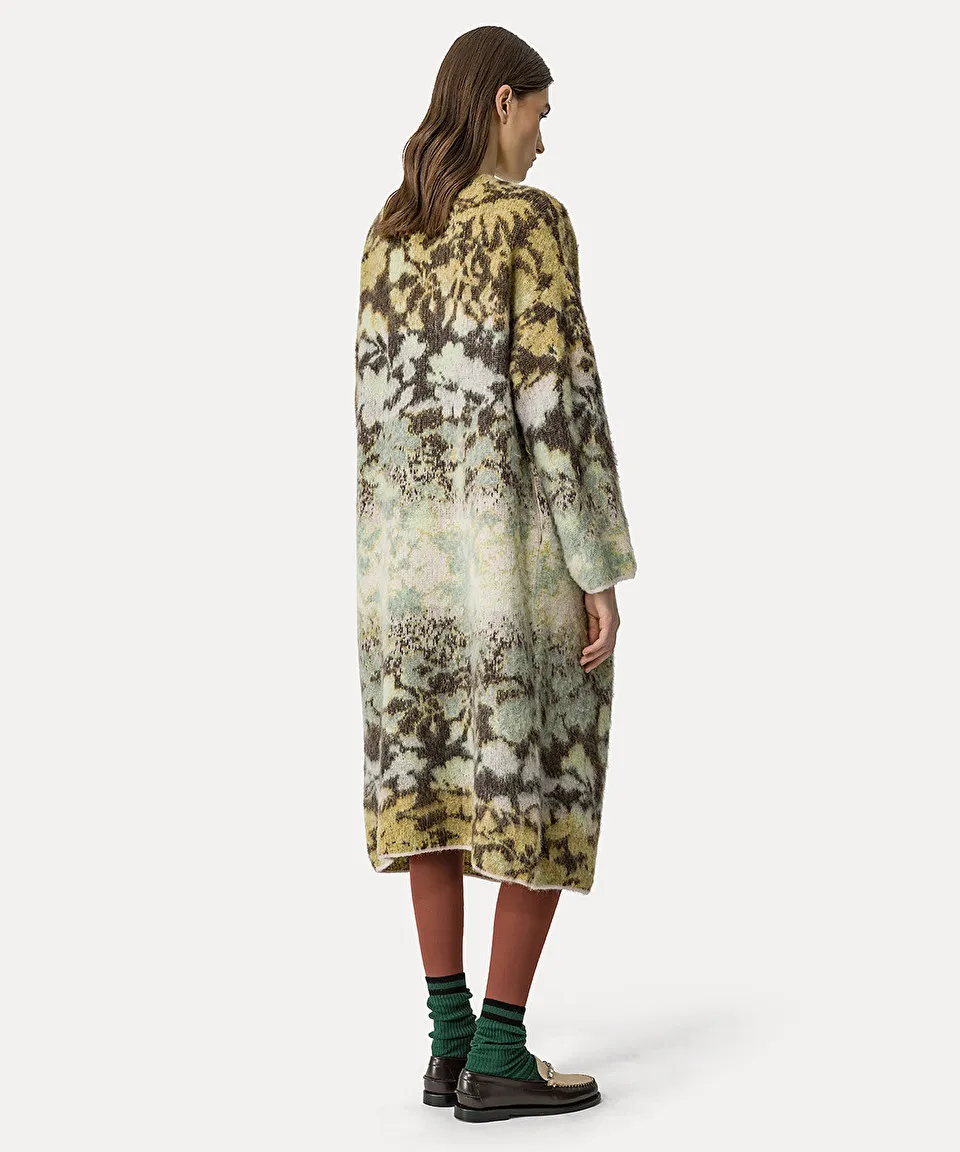 "bloom mist" jacquard coat