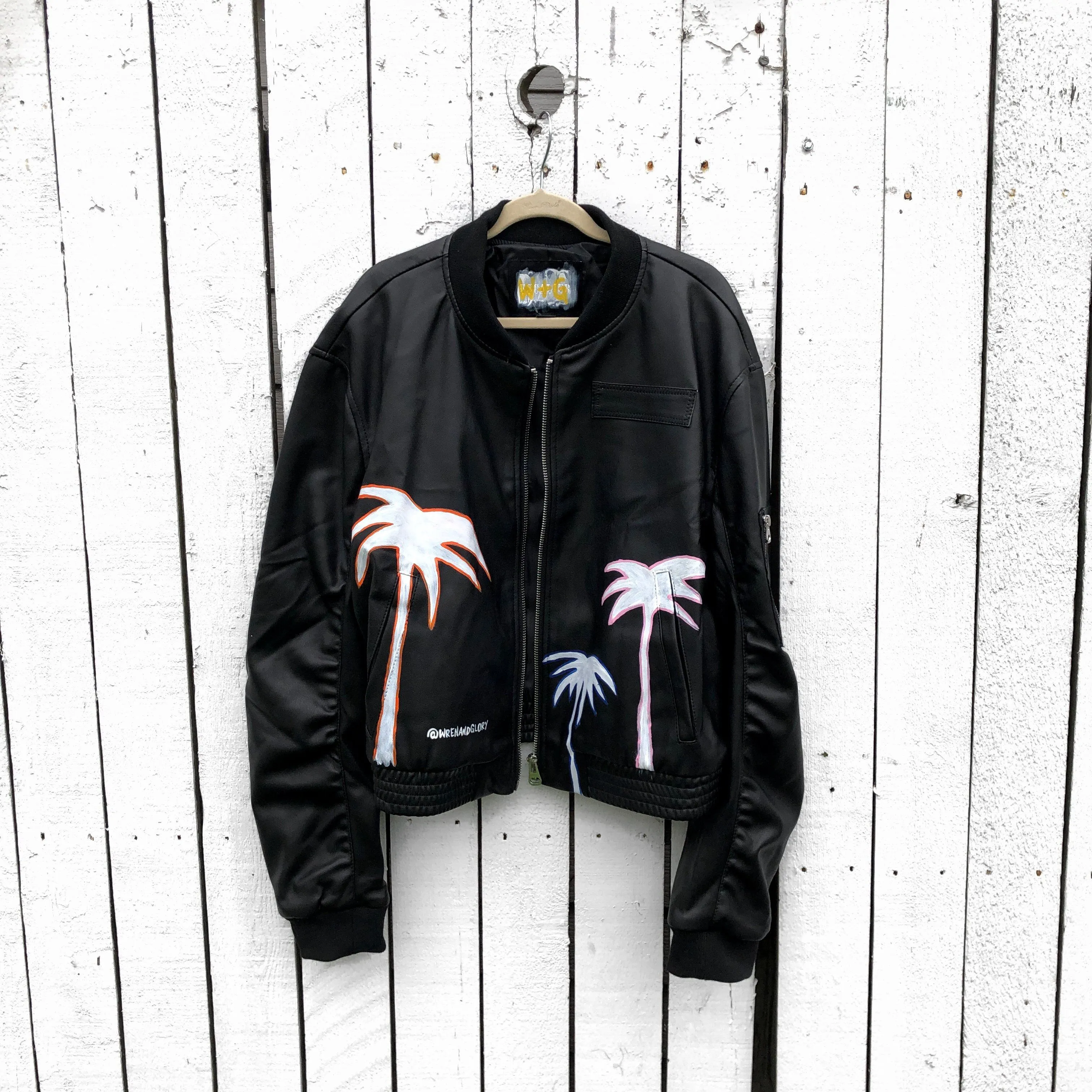 'RAINBOW PALMS' LEATHER JACKET