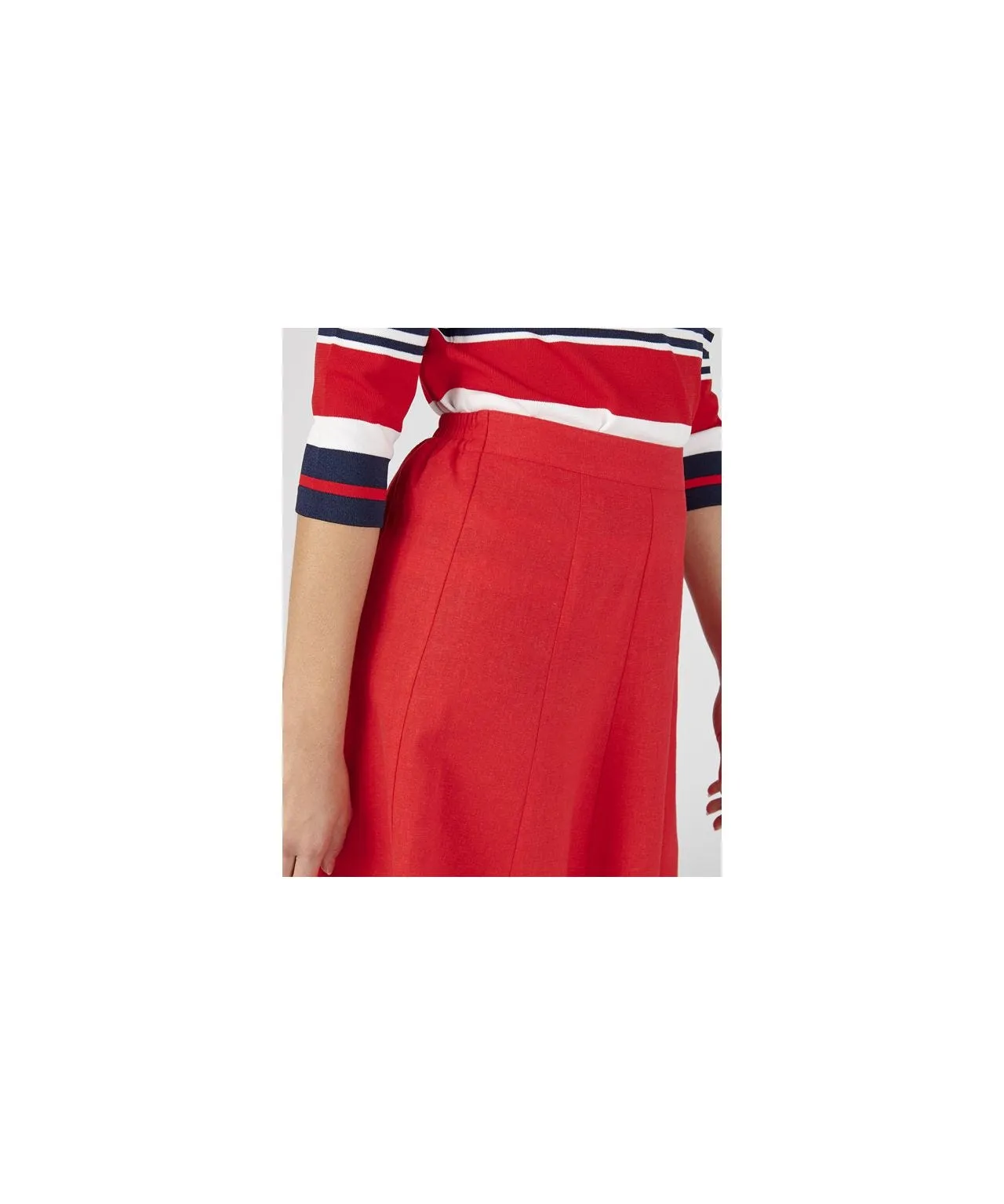 Red Linen Skirt