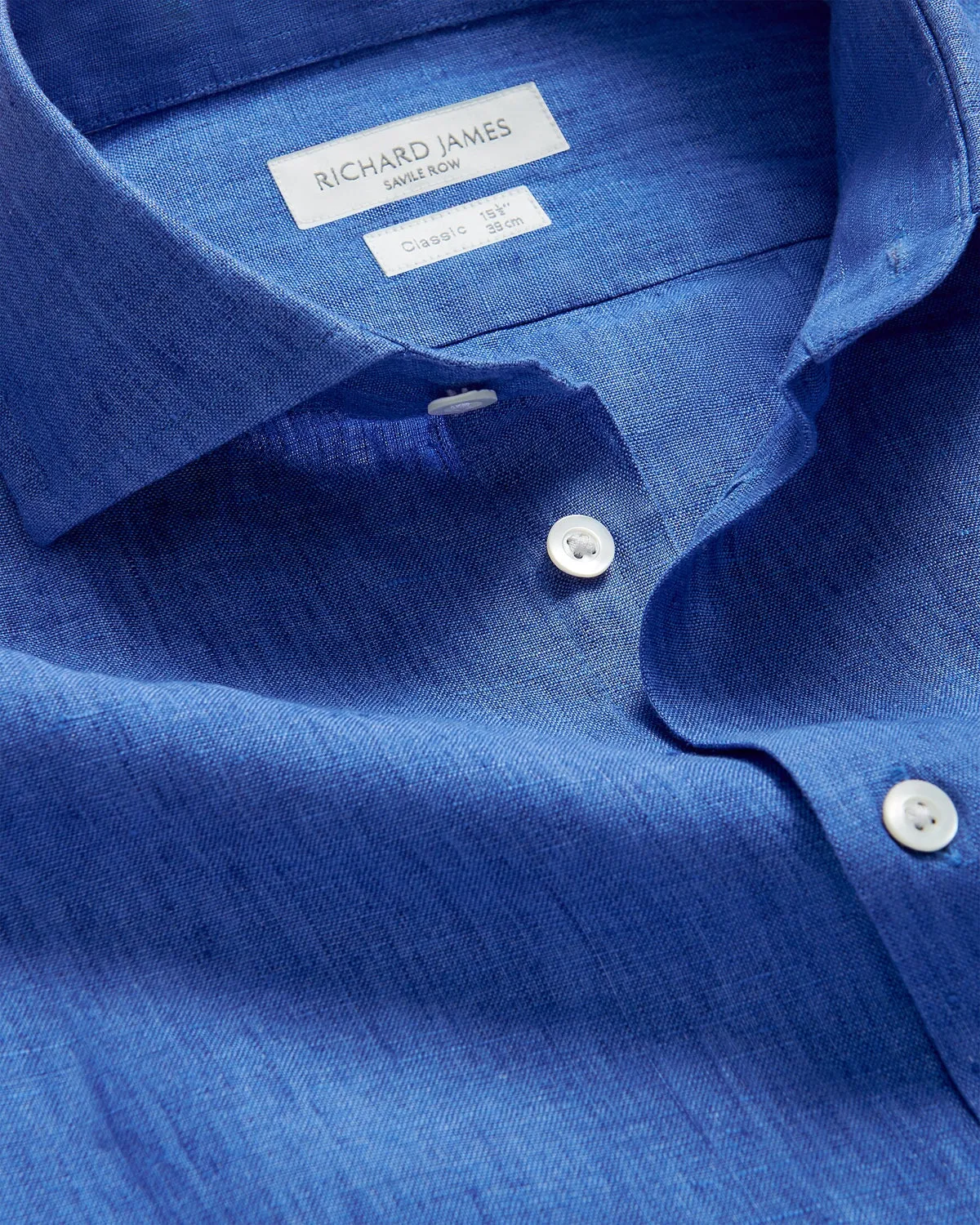 Richard James Linen Shirt Royal Blue