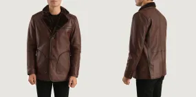 Rocky Brown Fur Leather Coat