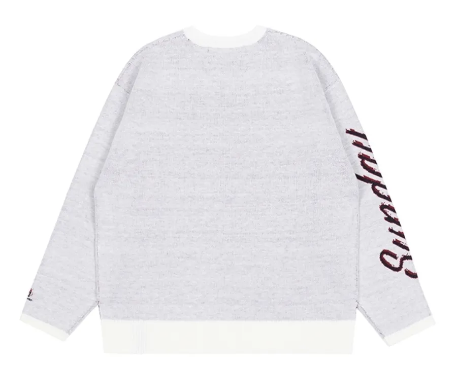 ROMANTIC CROWN  |Unisex Street Style U-Neck Long Sleeves Plain Logo Sweaters