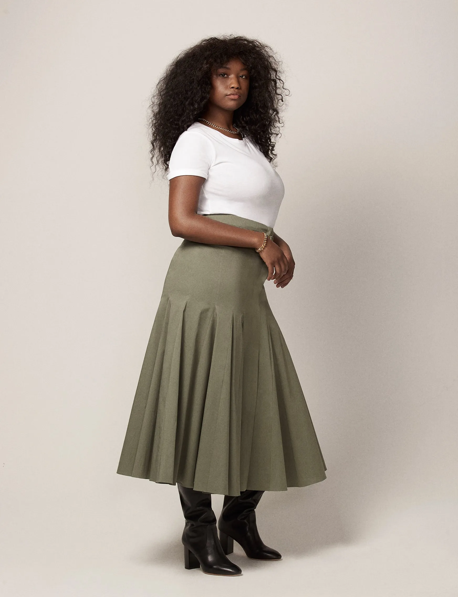 Seamed Flare Skirt