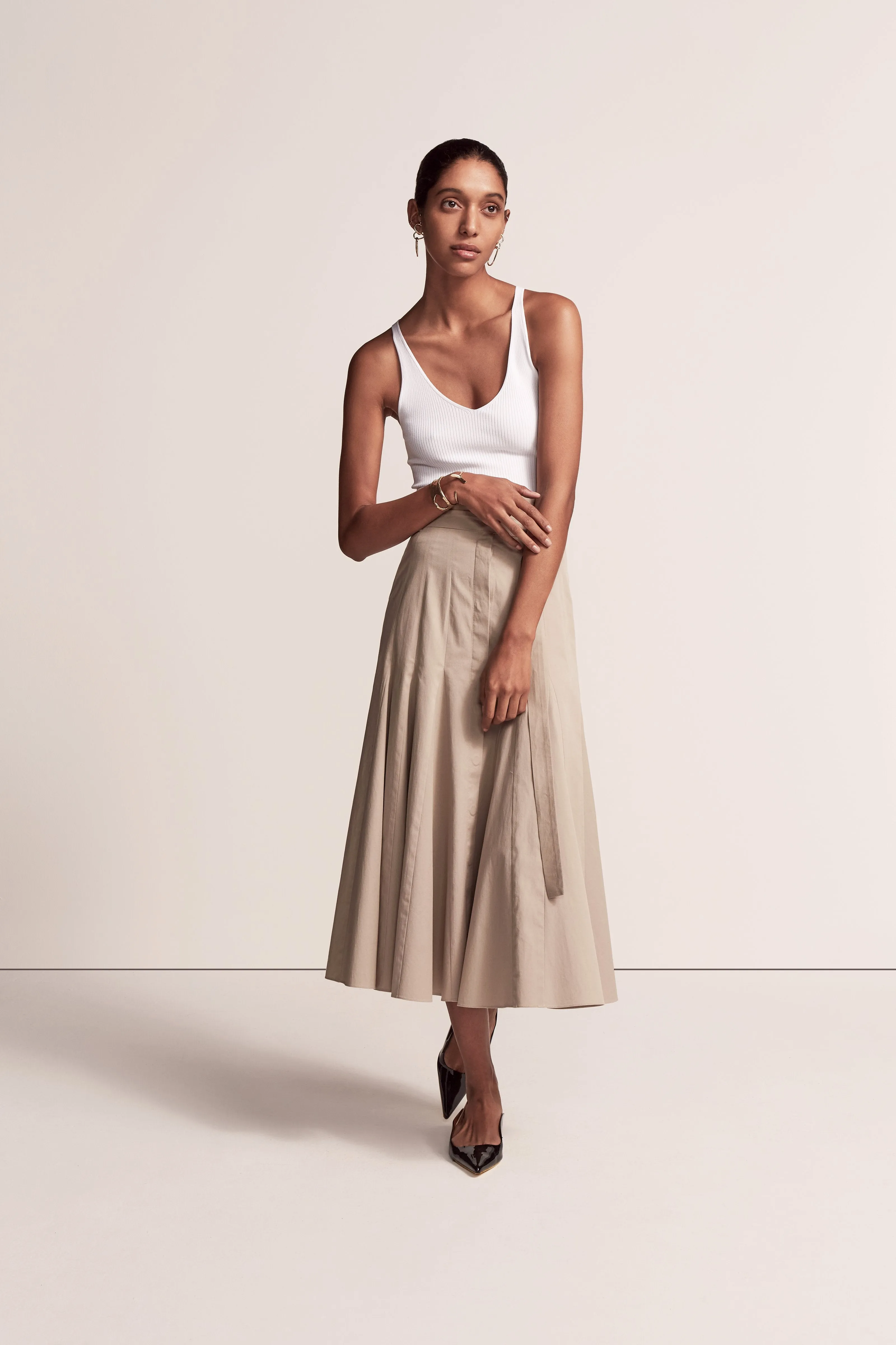 Seamed Flare Skirt