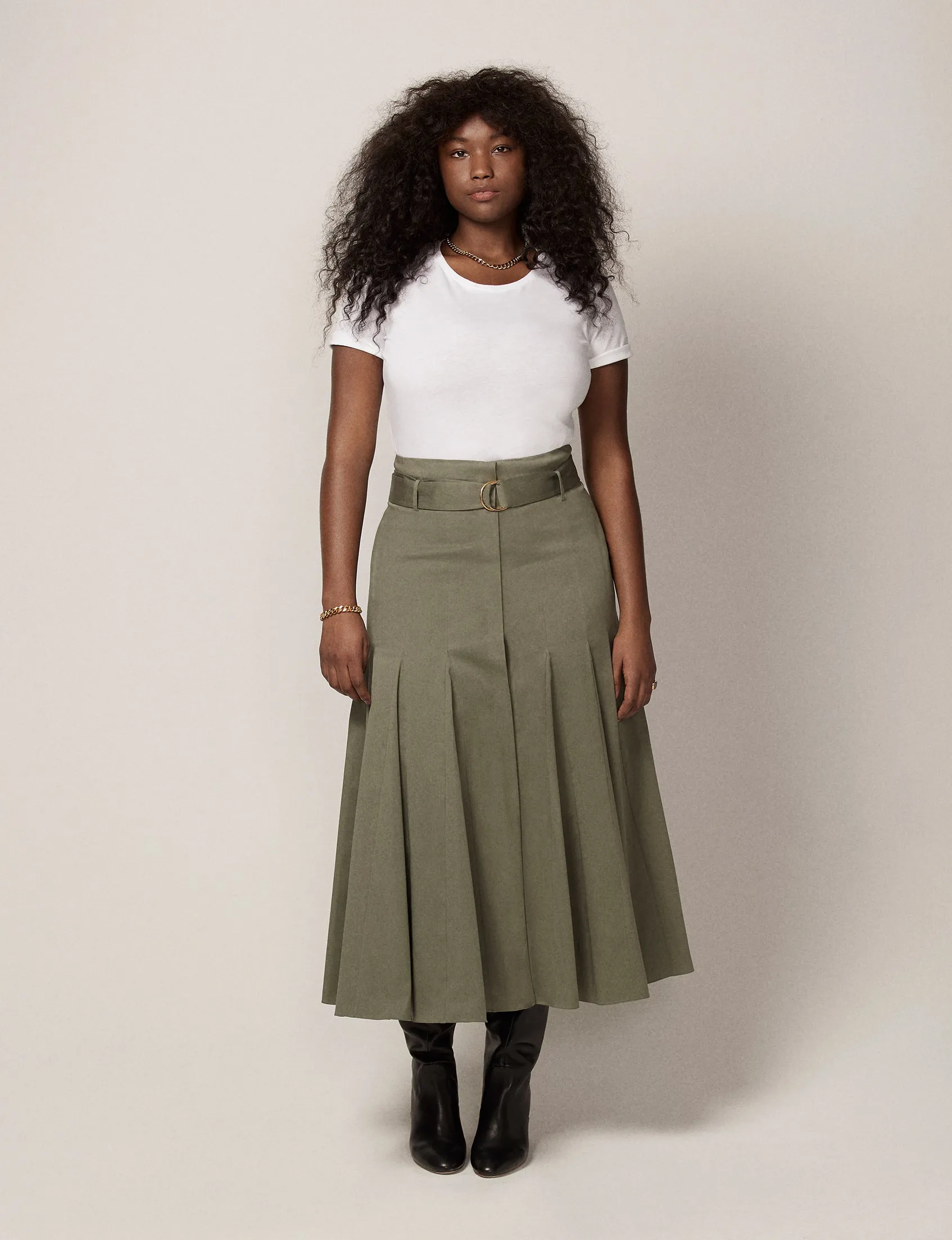 Seamed Flare Skirt