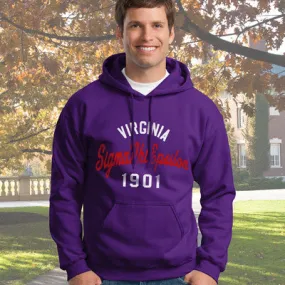 Sigma Phi Epsilon State and Date Printed Hoody - Gildan 18500 - CAD