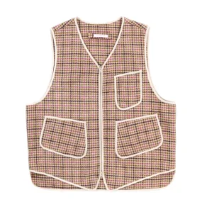 S.K. MANOR HILL YUKON VEST TAN & PURPLE MOON TWEED WOOL