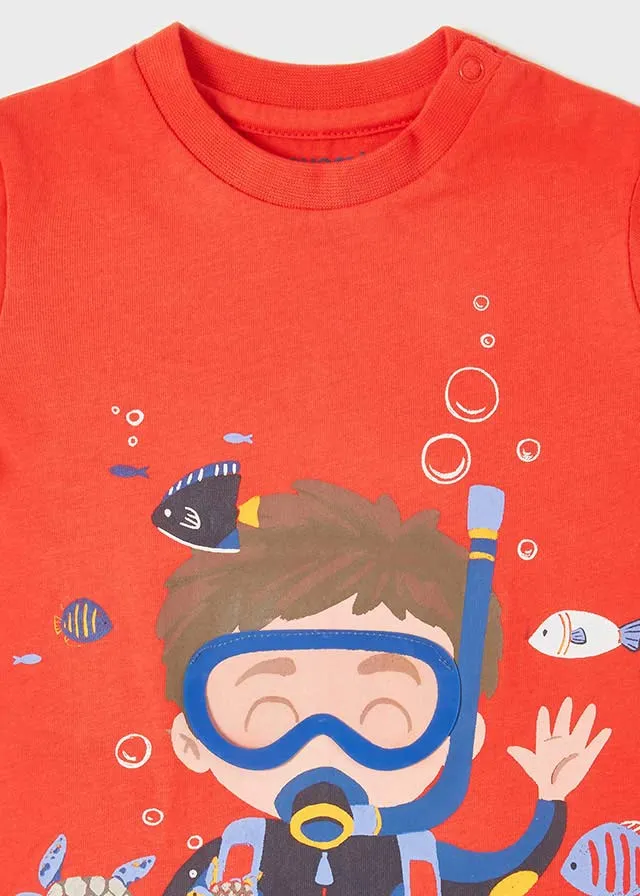 S/s scuba t-shirt for baby boy - Watermelon