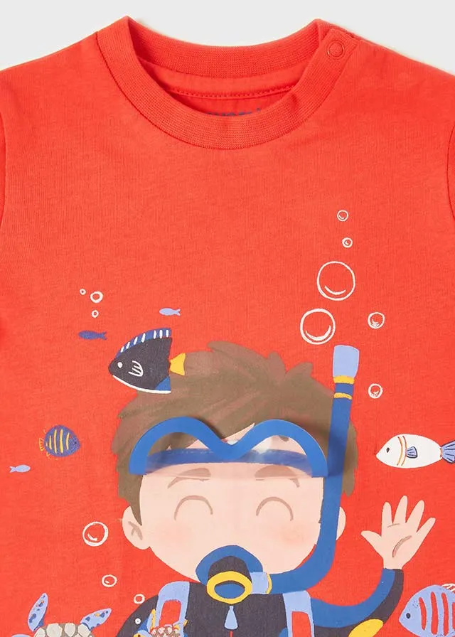 S/s scuba t-shirt for baby boy - Watermelon