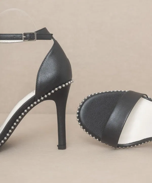 Studded Divva Open Toe Heels