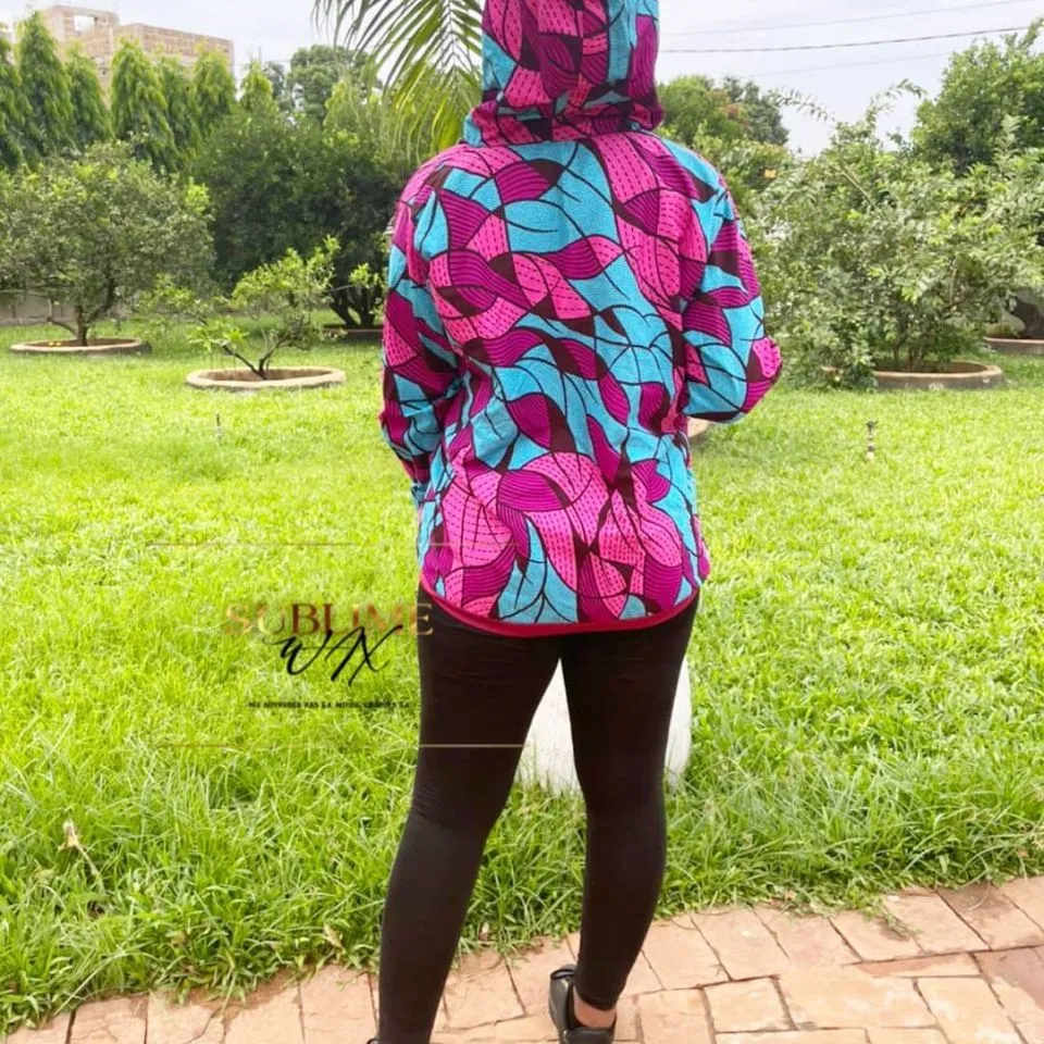 SublimeWax - African Jacket hoodie in wax Anna