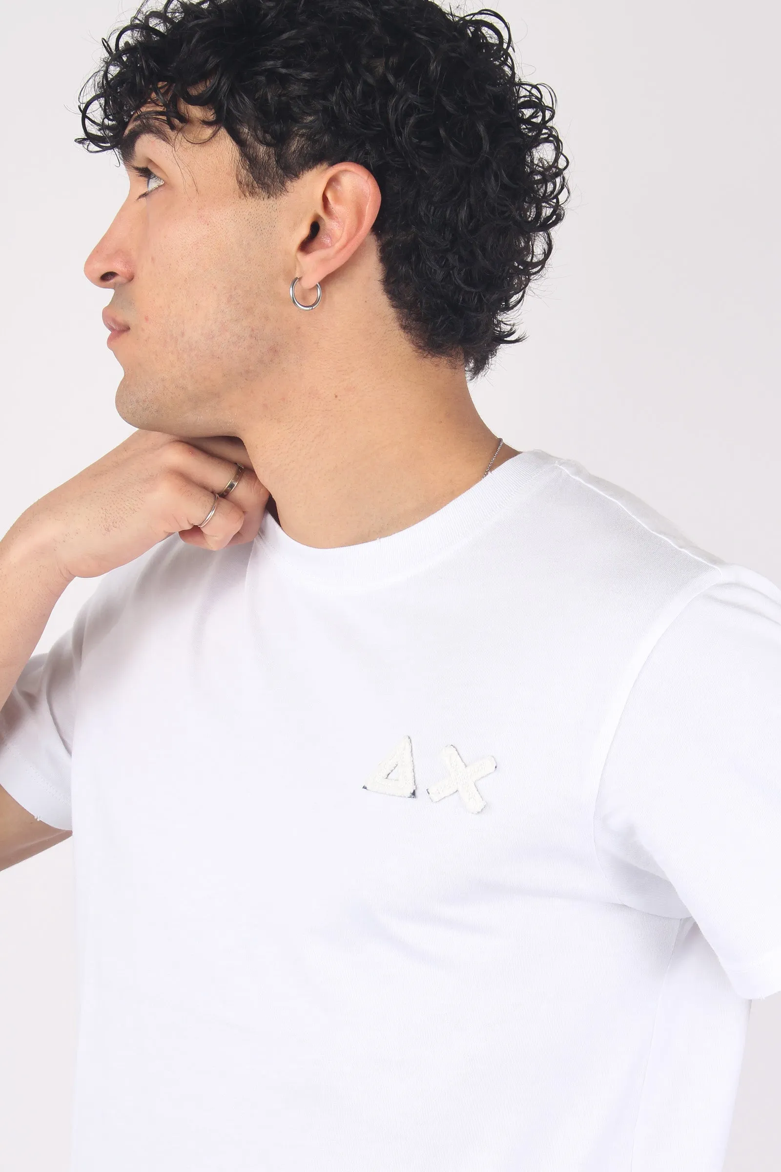 T-shirt Logo Rilievo Bianco