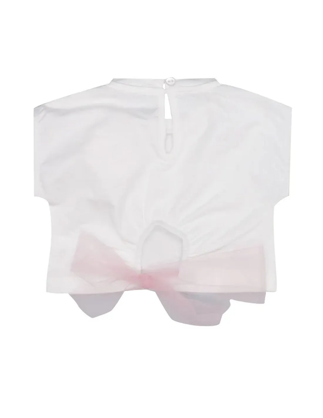 T-shirt U+e bimba UE1335 bianca e rosa