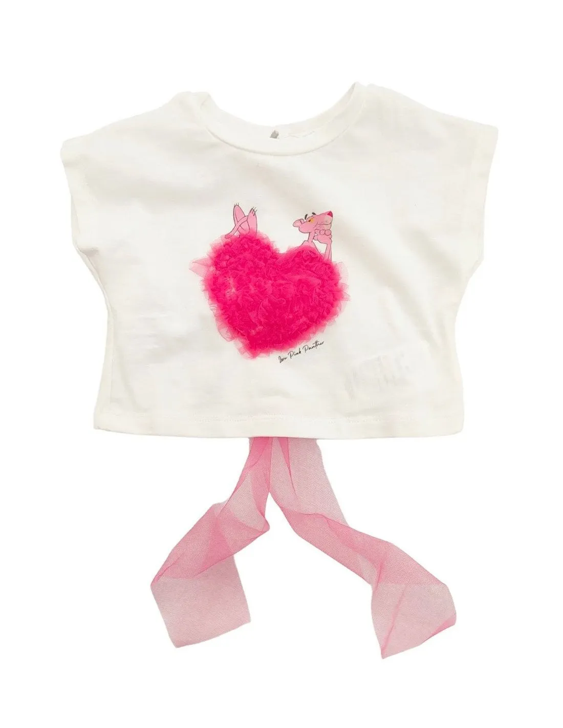 T-shirt U+e bimba UE1383 bianca e fucsia