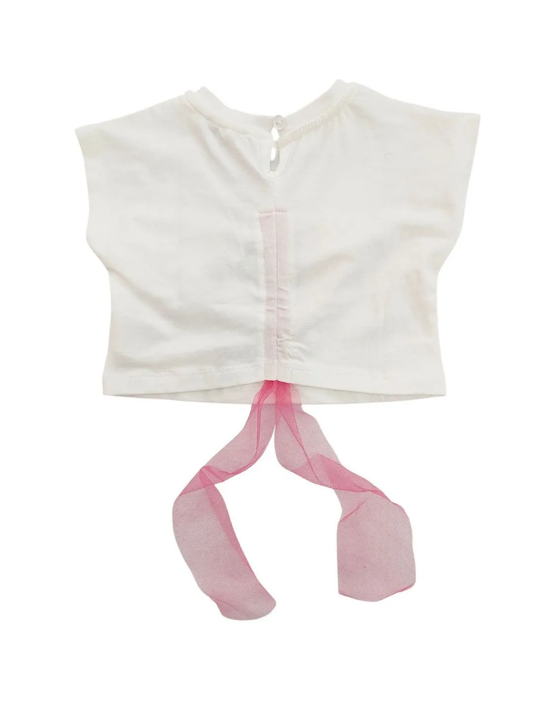 T-shirt U+e bimba UE1383 bianca e fucsia