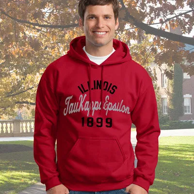 Tau Kappa Epsilon State and Date Printed Hoody - Gildan 18500 - CAD