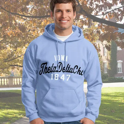 Theta Delta Chi State and Date Printed Hoody - Gildan 18500 - CAD