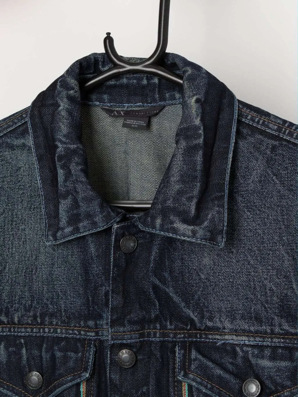 Vintage Armani Exchange denim jacket in indigo blue – Medium