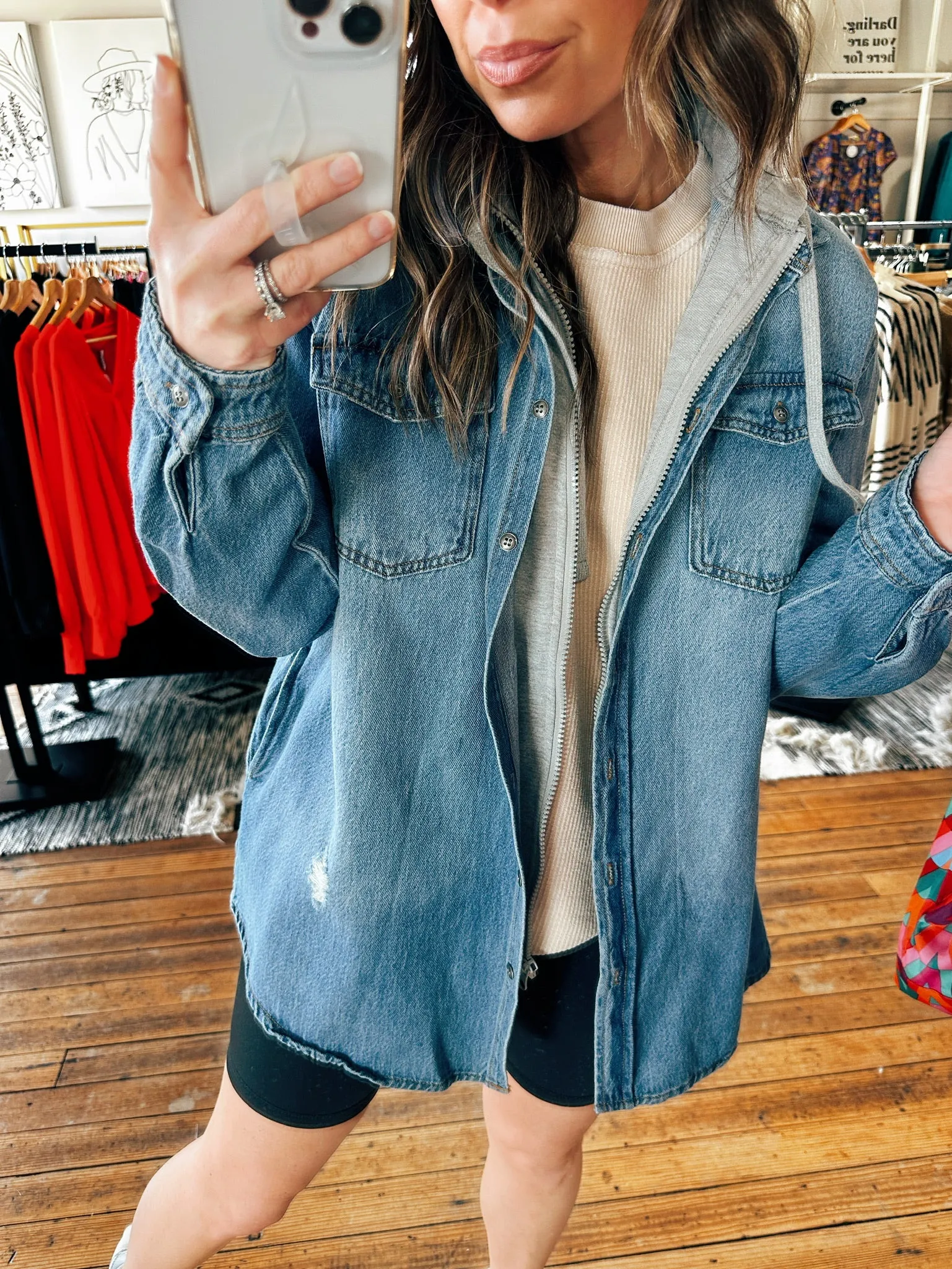 Vintage Denim Hooded Jacket