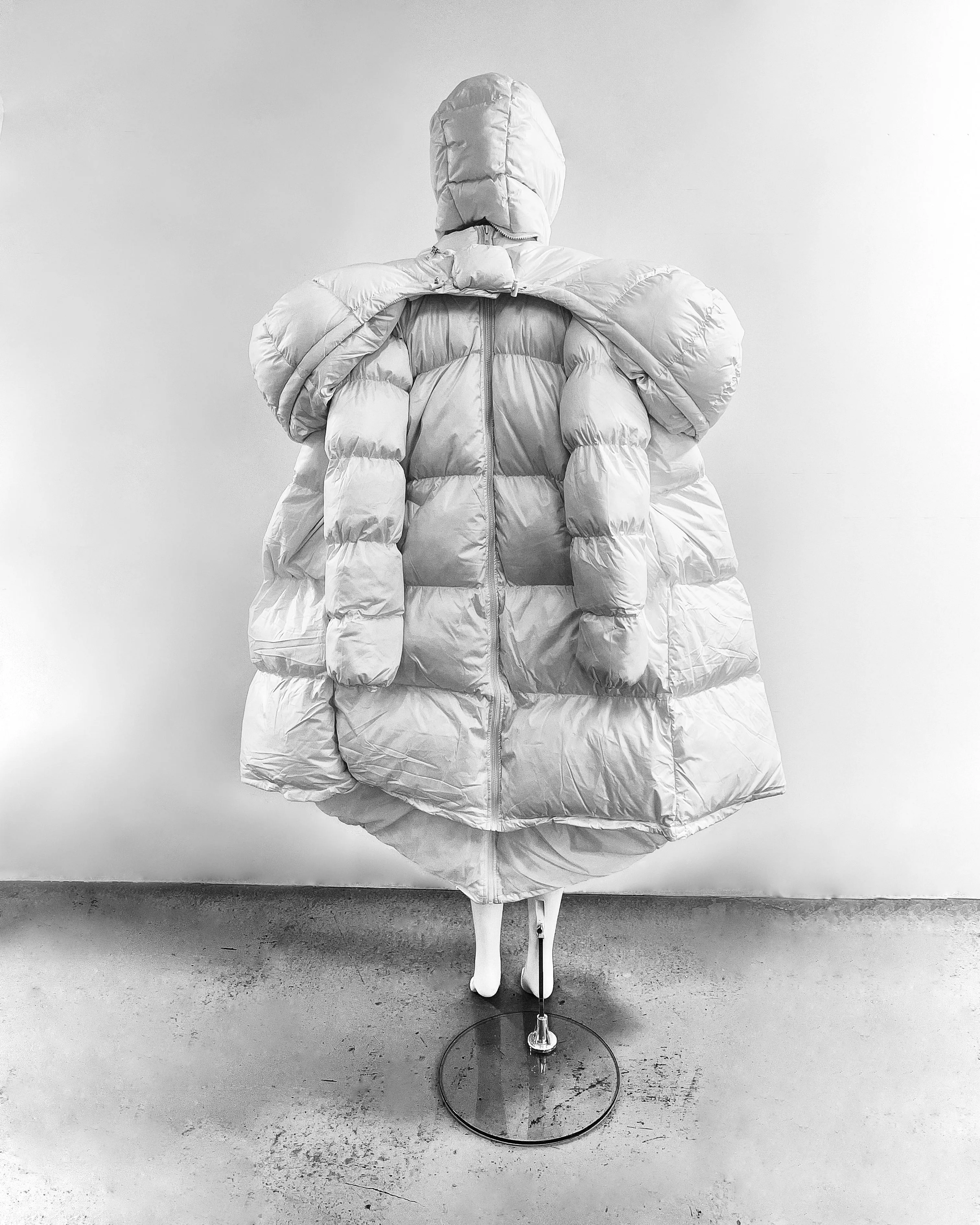 White Shoulder PUF Coat