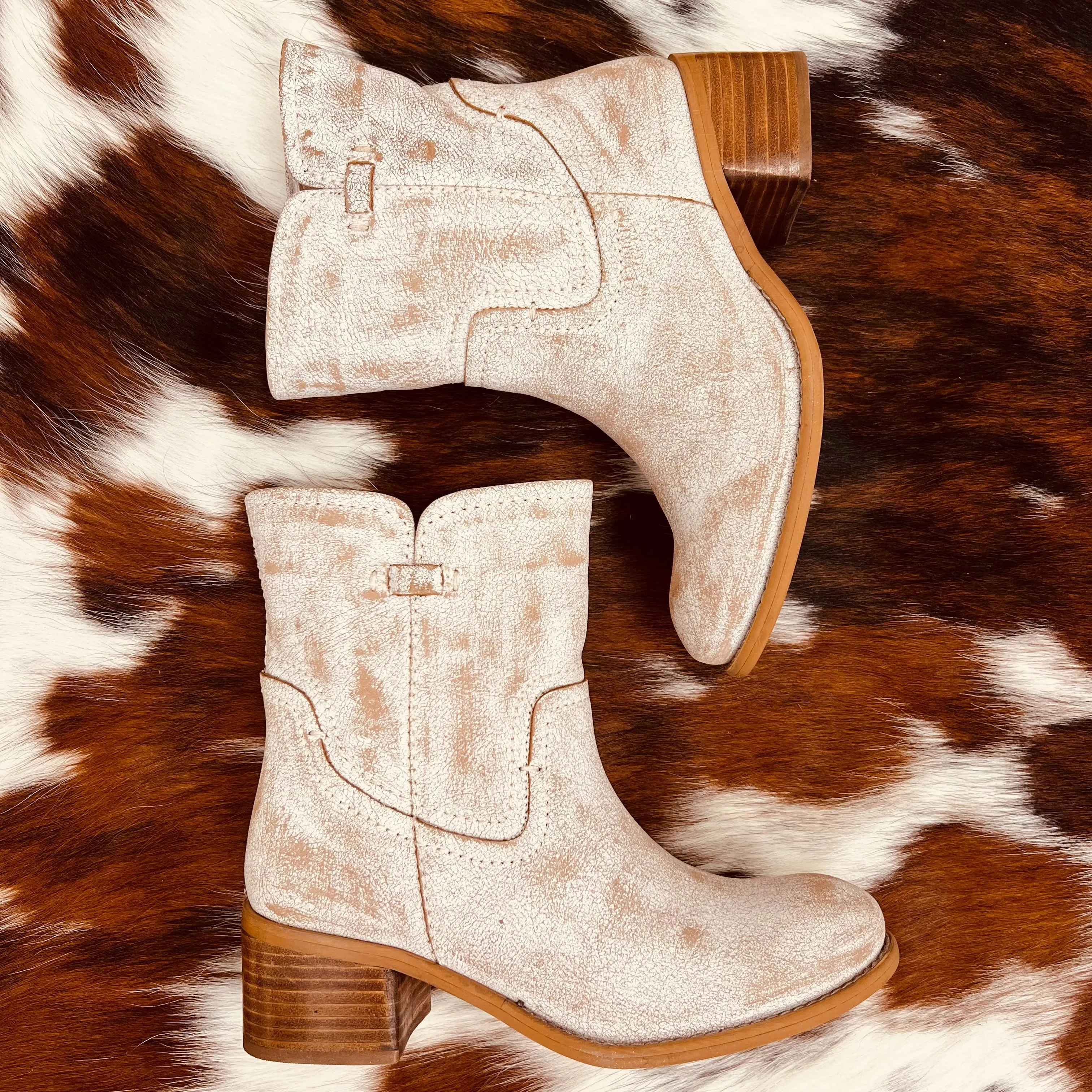 White Weathered Leather Boot*