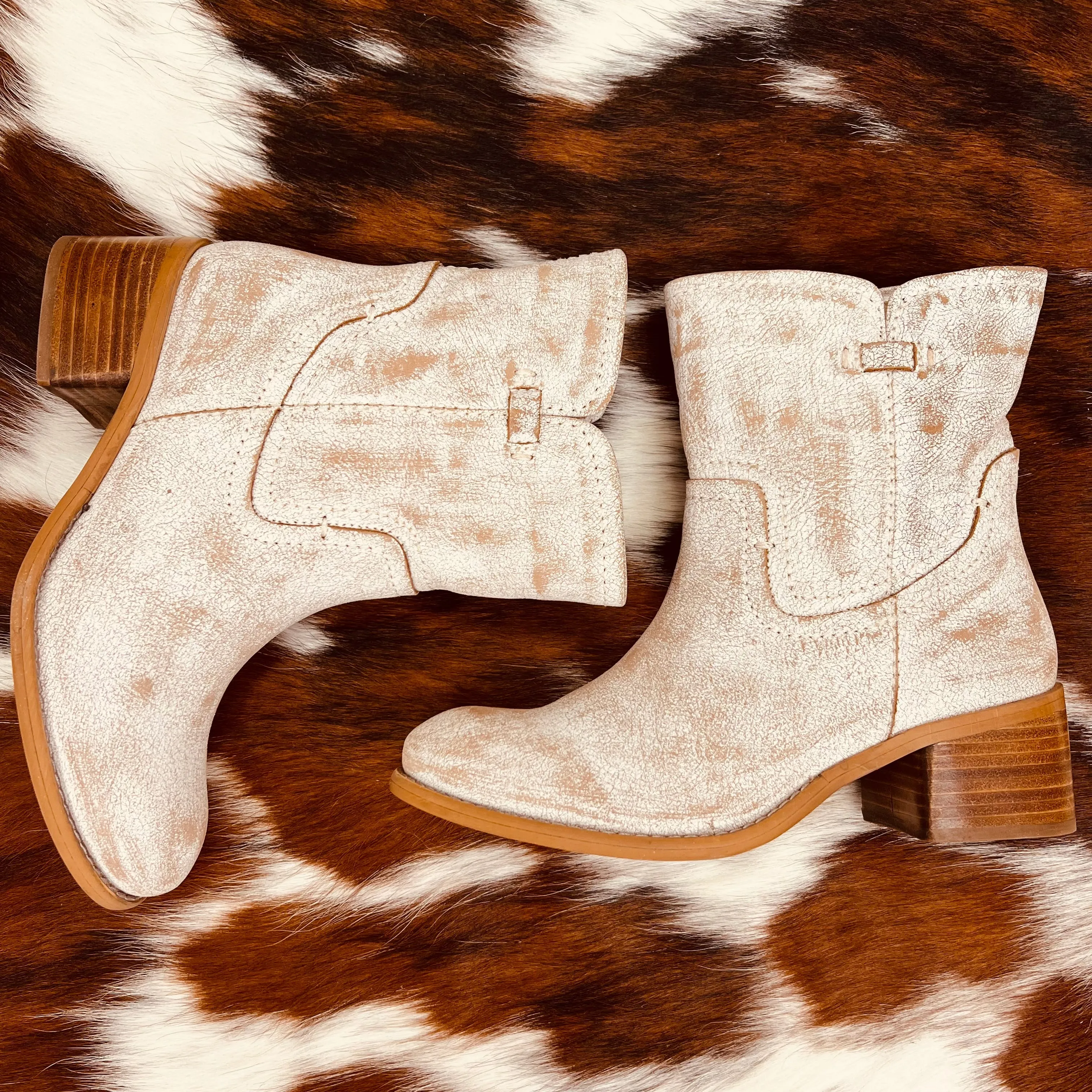 White Weathered Leather Boot*