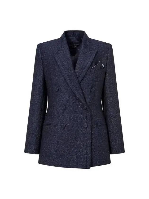 Women s Peaked Lapel Double Breasted Jacket Navy 270656