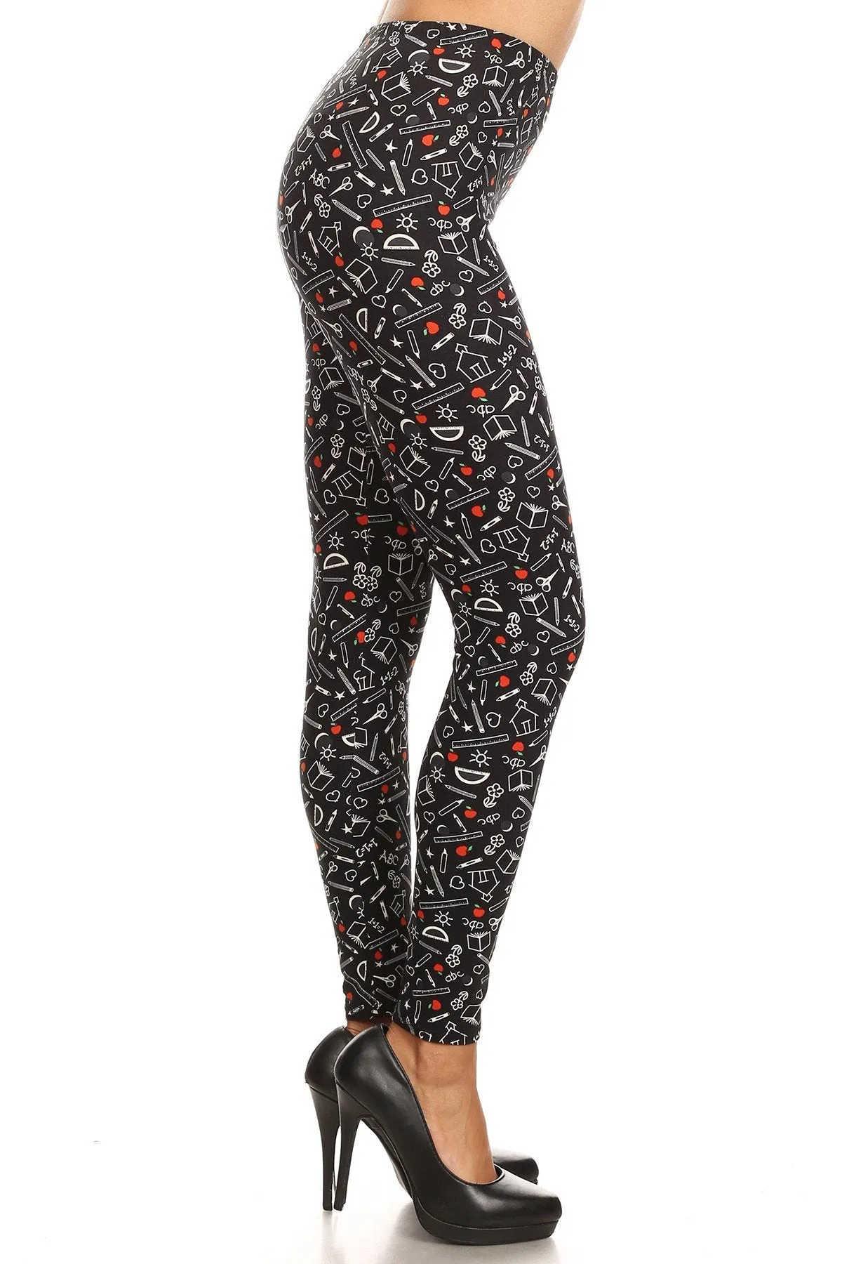 Women's Regular School Supplies Pattern Printed Leggings